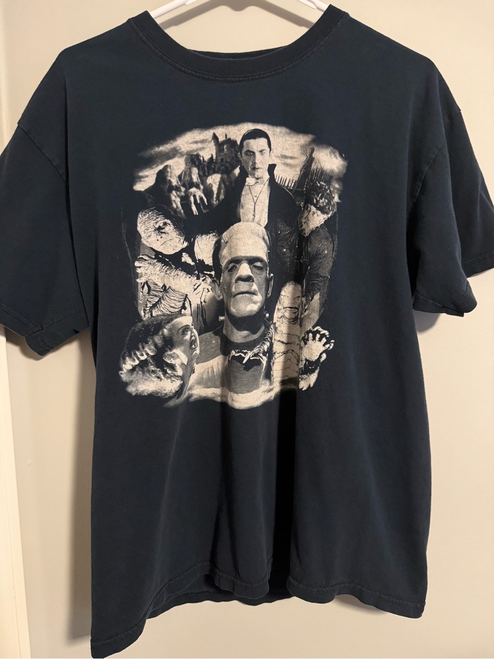 Men's Black Vintage Monster Graphic T-Shirt